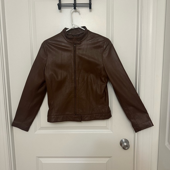 Infinity Studio Size M Brown Leather Jacket - Picture 4 of 4